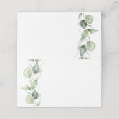 Minimalistische eucalyptus groen bruiloft plaatskaartje (Buitenkant ongevouwen)