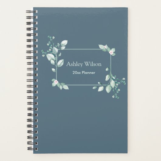 Minimalistische Eucalyptus Groene Botanische Plann Planner (Voorkant)