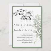 Minimalistische Eucalyptus Groene Save the Date Kaart (Voorkant)