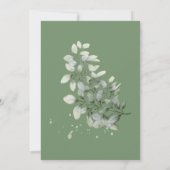 Minimalistische Eucalyptus Groene Save the Date Kaart (Achterkant)