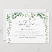 Minimalistische Eucalyptus Horizontale Bruiloft Fe Kaart (Voorkant)