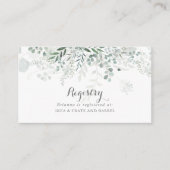 Minimalistische Eucalyptus huwelijkscadeau registe Informatiekaartje (Voorkant)