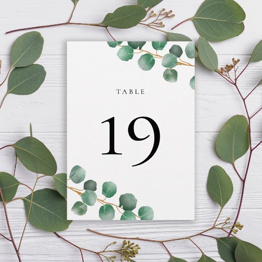 Minimalistische Eucalyptus laat Trouwtafel nummer