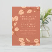 Minimalistische Eucalyptus Leaf Terracotta Fall We Kaart (Staand voorkant)