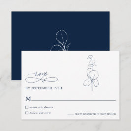 Minimalistische Eucalyptus Lente Trouw RSVP Kaarte Kaartje