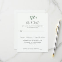 Minimalistische Eucalyptus Salie Groene Trouw RSVP