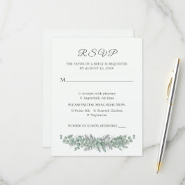 Minimalistische Eucalyptus Salie Groene Trouw RSVP Kaartje