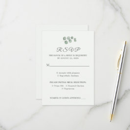 Minimalistische Eucalyptus Salie Groene Trouw RSVP Kaartje