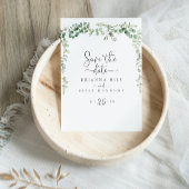 Minimalistische Eucalyptus Save the Date Briefkaar Briefkaart