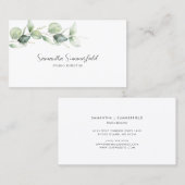 Minimalistische Eucalyptus Studio Manager make-up  Visitekaartje (Voorkant / Achterkant)