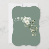 Minimalistische Eucalyptus trouwfoto Save the Date Kaart (Achterkant)