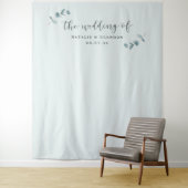 Minimalistische Eucalyptus Trouwfotografie Achterg Wandkleed (In situ)