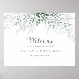 Minimalistische Eucalyptus verlovingsfeest verwelk Poster