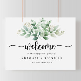 Minimalistische Eucalyptus Verlovingspartij Welkom Poster