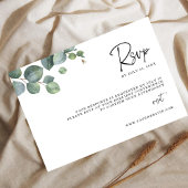 Minimalistische Eucalyptusbladeren RSVP Trouwkaart Save The Date