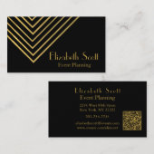 Minimalistische Event Planner Chevron Lines Design Visitekaartje (Voorkant / Achterkant)