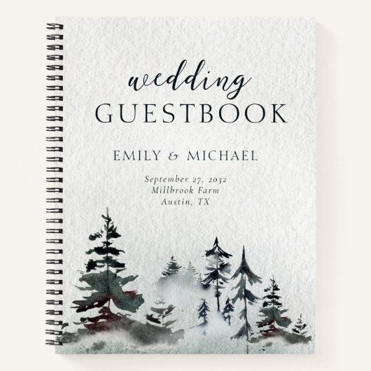 Minimalistische Evergreen Mountain Green Slate Gue Notitieboek (Voorkant)