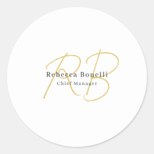 Minimalistische Exclusieve Moderne Gouden Kleur Mo Ronde Sticker