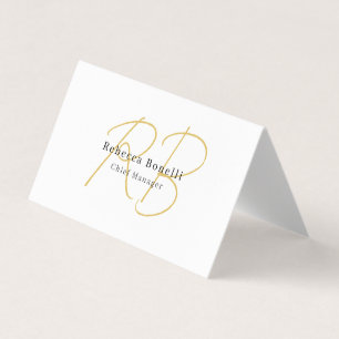 Minimalistische Exclusieve Moderne Gouden Monogram Visitekaartje