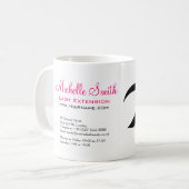 Minimalistische Eye Black White Wimper Extensie Ma Koffiemok (Voorkant links)