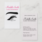 Minimalistische Eye Black Witte Wimper Extensie Ma Visitekaartje (Voorkant / Achterkant)