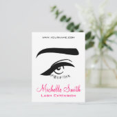 Minimalistische Eye Black Witte Wimper Extentie Ma Briefkaart (Staand voorkant)