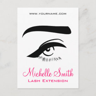 Minimalistische Eye Black Witte Wimper Extentie Ma Briefkaart