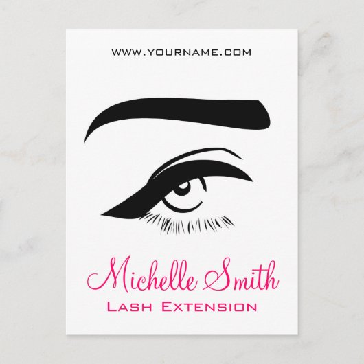 Minimalistische Eye Black Witte Wimper Extentie Ma Briefkaart (Voorkant)