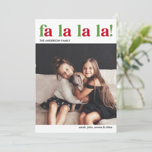 Minimalistische Fa La Kerstkaart Kaart (Staand voorkant)