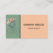 Minimalistische Face Beauty haar & make-up & QR-co Visitekaartje (Voorkant)