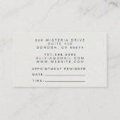 Minimalistische Face Beauty Logo Hair Stylist Visitekaartje (Achterkant)