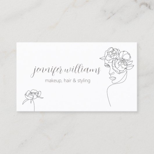 Minimalistische Face Beauty Logo make-up artiest Visitekaartje (Voorkant)
