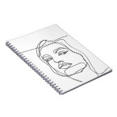 Minimalistische Face Line Art Notitieboek (Rechterzijde)