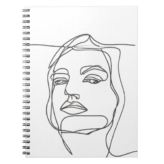 Minimalistische Face Line Art Notitieboek (Voorkant)