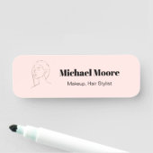 Minimalistische Face Logo Hair Beauty Make-up Roze Naamplaatje (In situ)