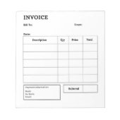 Minimalistische factuur notitieblok (Voorkant)