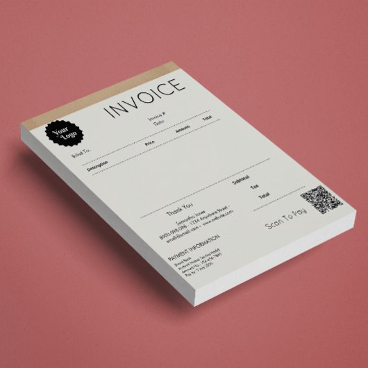 Minimalistische factuur verkoopbon kleine ondernem notitieblok