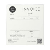 Minimalistische factuur verkoopbon kleine ondernem notitieblok (Voorkant)