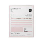 Minimalistische factuurformulieren voor kleine bed notitieblok (Linkerzijde)