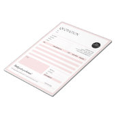 Minimalistische factuurformulieren voor kleine bed notitieblok (Schuin)