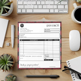 Minimalistische factuursjabloon voor zakelijk gebr notitieblok
