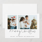 Minimalistische Familie 2 het Manuscript van de Fo Feestdagenkaart (Voorkant / Achterkant)