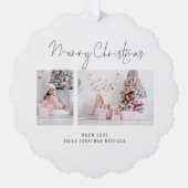 Minimalistische familie 3 foto's ornament kaart (Voorkant)