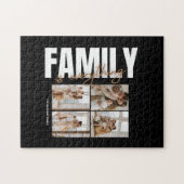 Minimalistische Familie 4 Foto Collage Jigsaw Puzz Legpuzzel (Horizontaal)