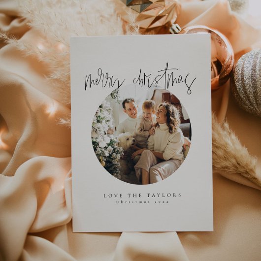 Minimalistische familie foto kerst Kaart