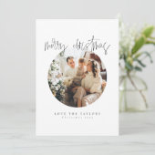 Minimalistische familie foto kerst Kaart (Staand voorkant)