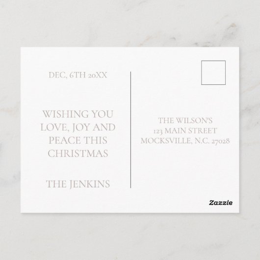 Minimalistische familie foto kerst Kaarten – eenvo (Achterkant)