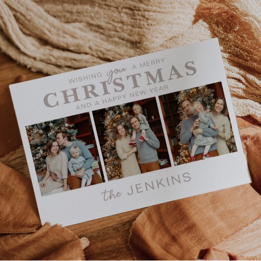 Minimalistische familie foto kerst Kaarten – eenvo