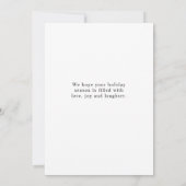 Minimalistische familiefoto Rood Vrolijk Kerstfees Kaart (Achterkant)