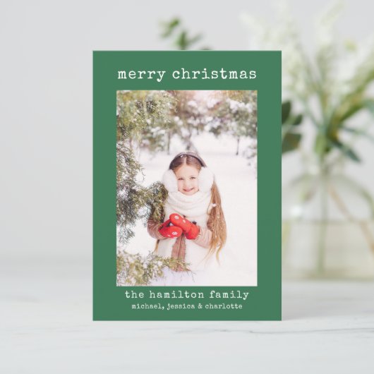 Minimalistische familiefoto stijlvolle kerst Kaart (Staand voorkant)